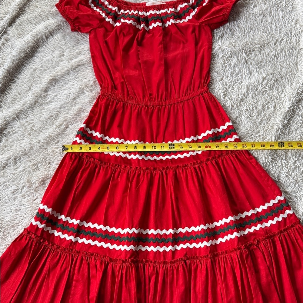 Tory Burch Red Tiered Peasant Dress Size XS - Picture 8 of 11